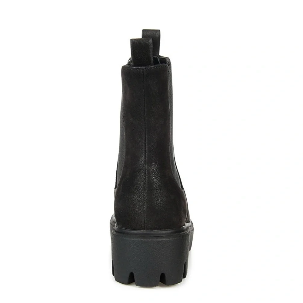 Journee Collection Ivette Chelsea Boot- 6.5M- Black Faux Leather